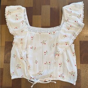 Altar’d State Floral Ruffle Sleeve Top festival boho feminine romantic